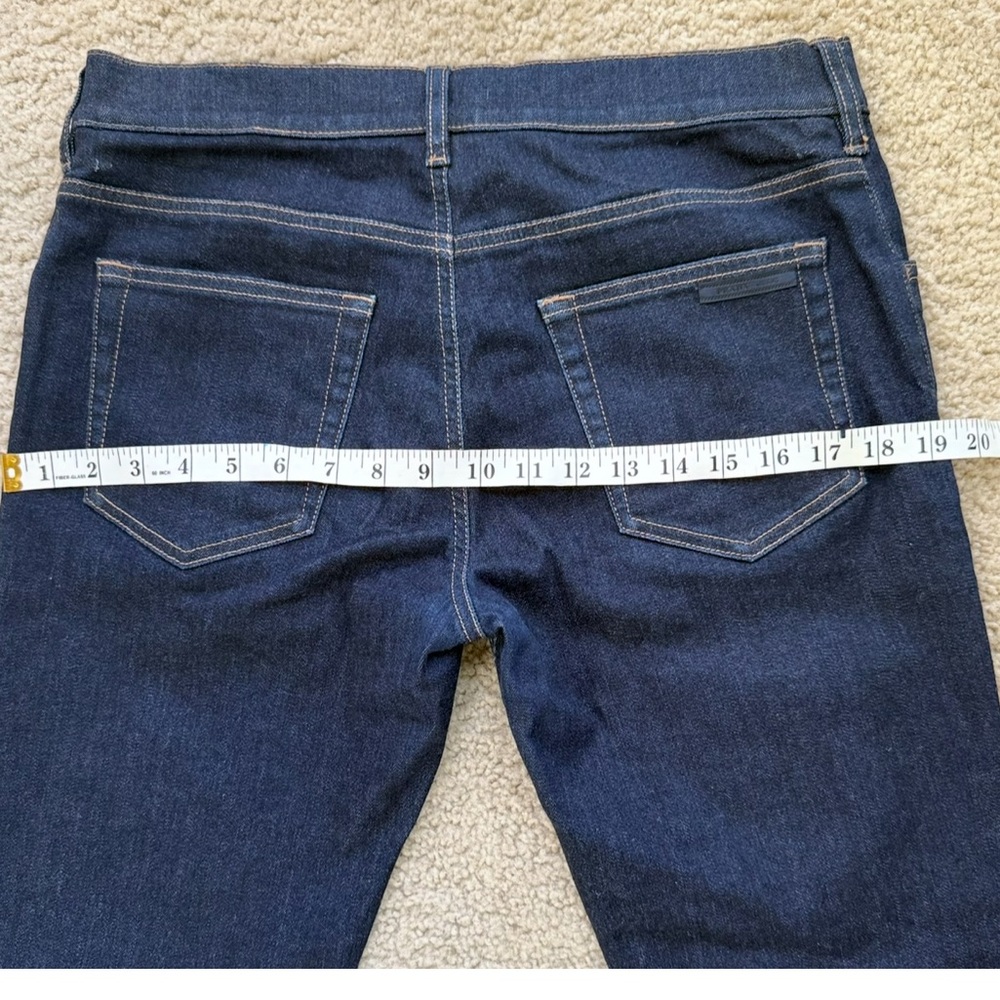 PRADA Dark Wash Mid High Rise Straight Leg Jeans Women Luxury Designer Denim 33 - Picture 11 of 17